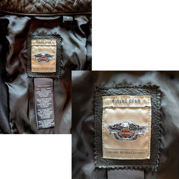 Harley Davidson Womens Jacket Medium Leather Black Embroidered 110th Anniversary - Picture 15 of 16